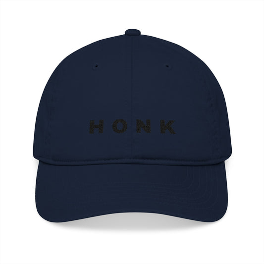 'Honk' Black Embroidered Baseball Cap (Images Automatically Generated, Text is CENTERED on hat)