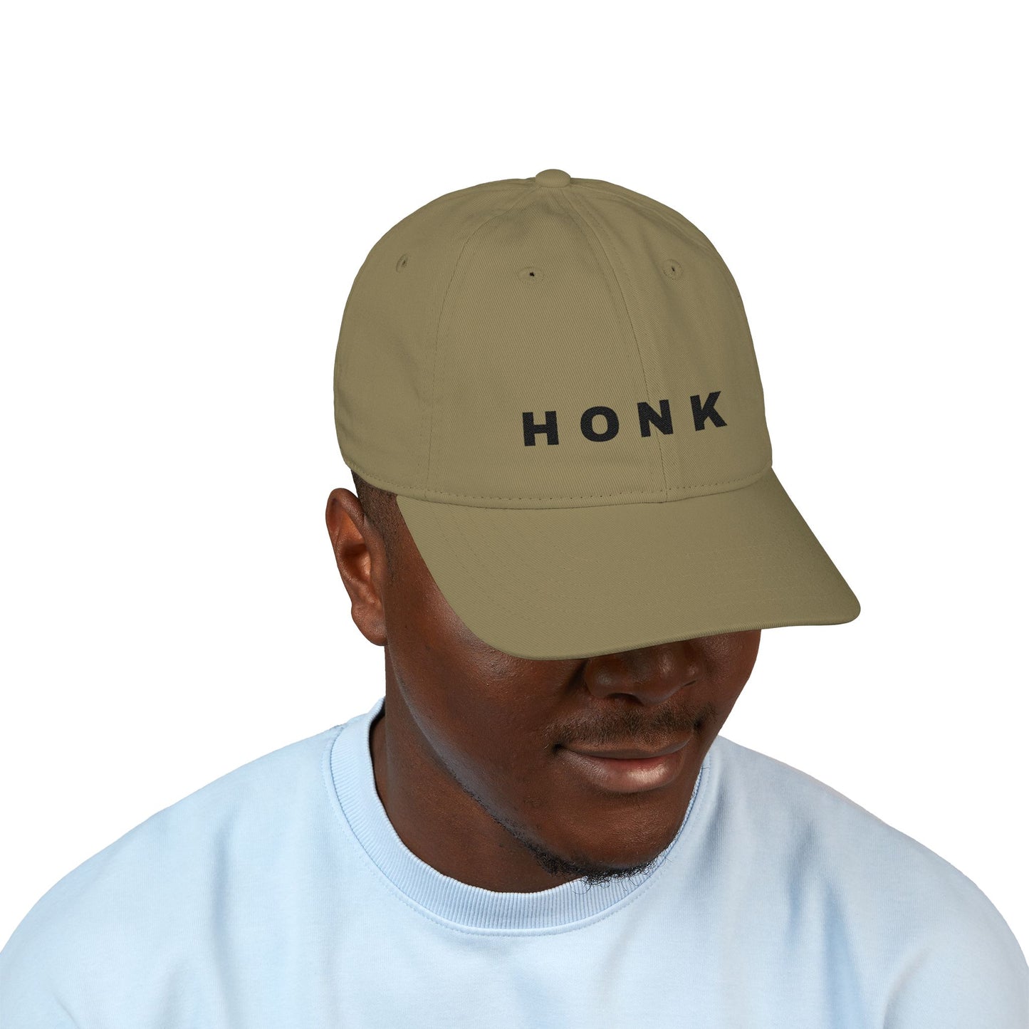 'Honk' Black Embroidered Baseball Cap (Images Automatically Generated, Text is CENTERED on hat)