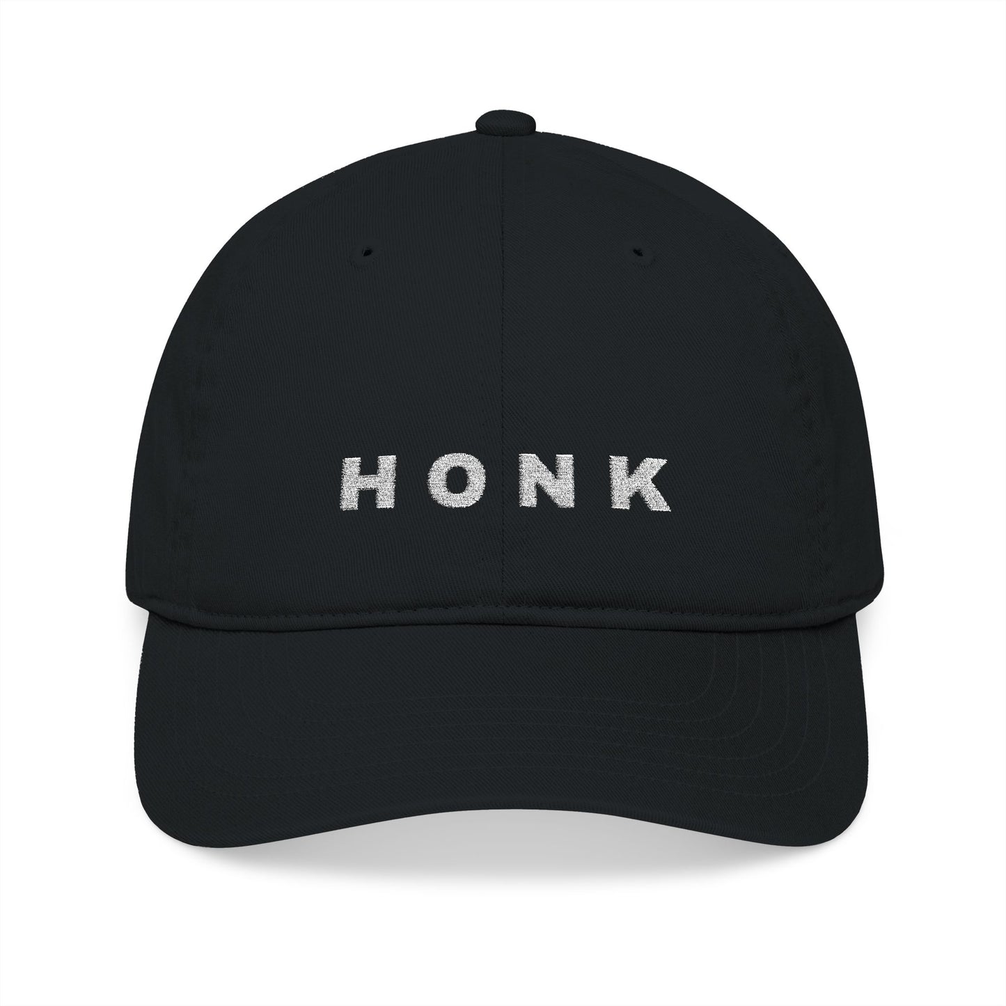 'Honk' White Embroidered Baseball Cap (Images Automatically Generated, Text is CENTERED on hat)