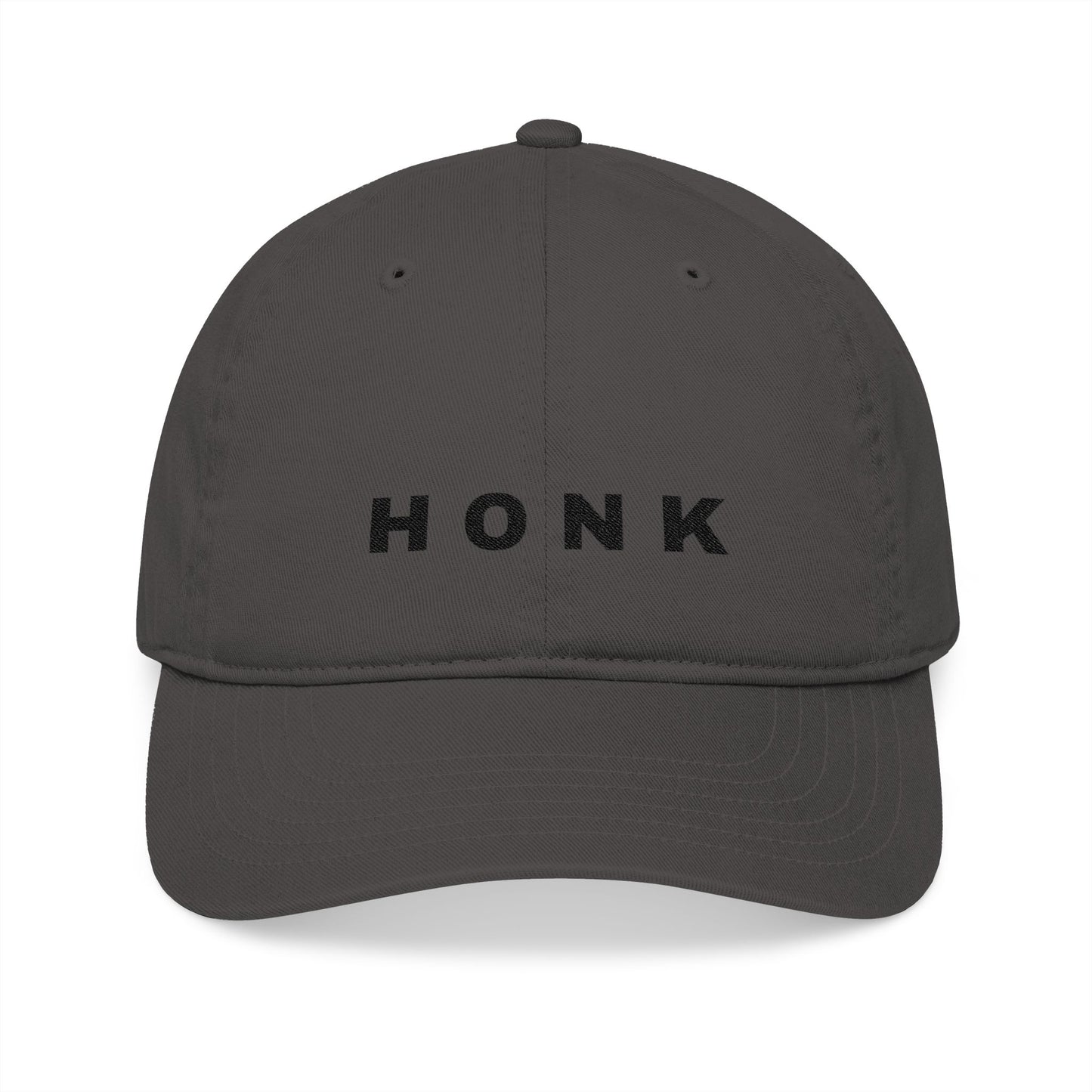 'Honk' Black Embroidered Baseball Cap (Images Automatically Generated, Text is CENTERED on hat)