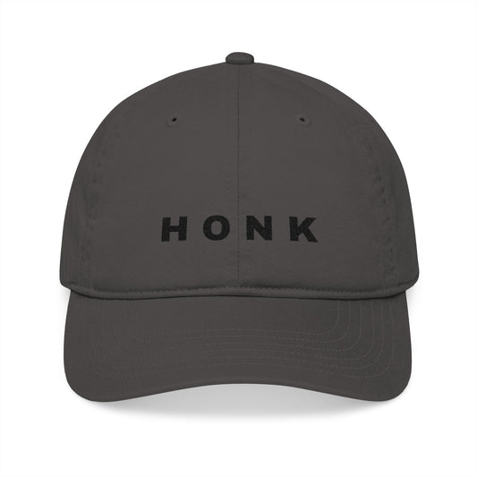 'Honk' Black Embroidered Baseball Cap (Images Automatically Generated, Text is CENTERED on hat)