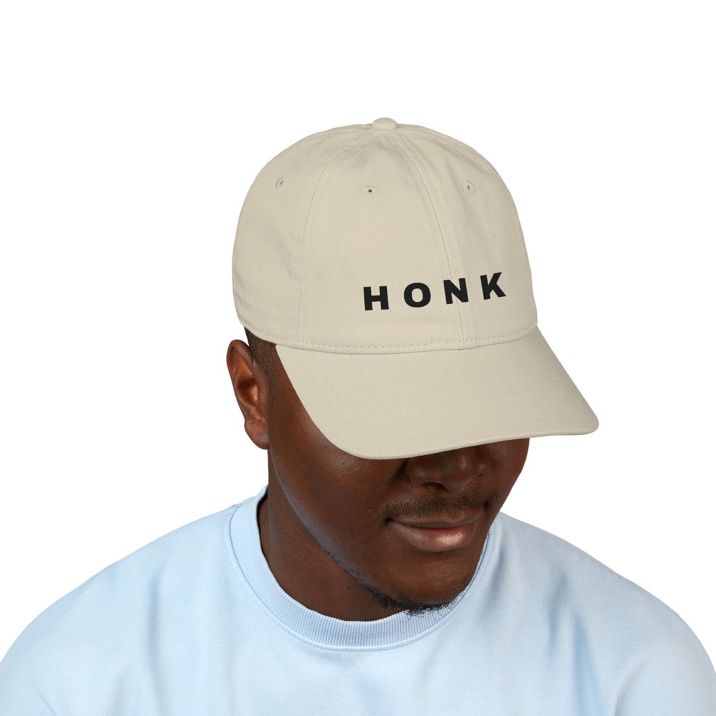 'Honk' Black Embroidered Baseball Cap (Images Automatically Generated, Text is CENTERED on hat)