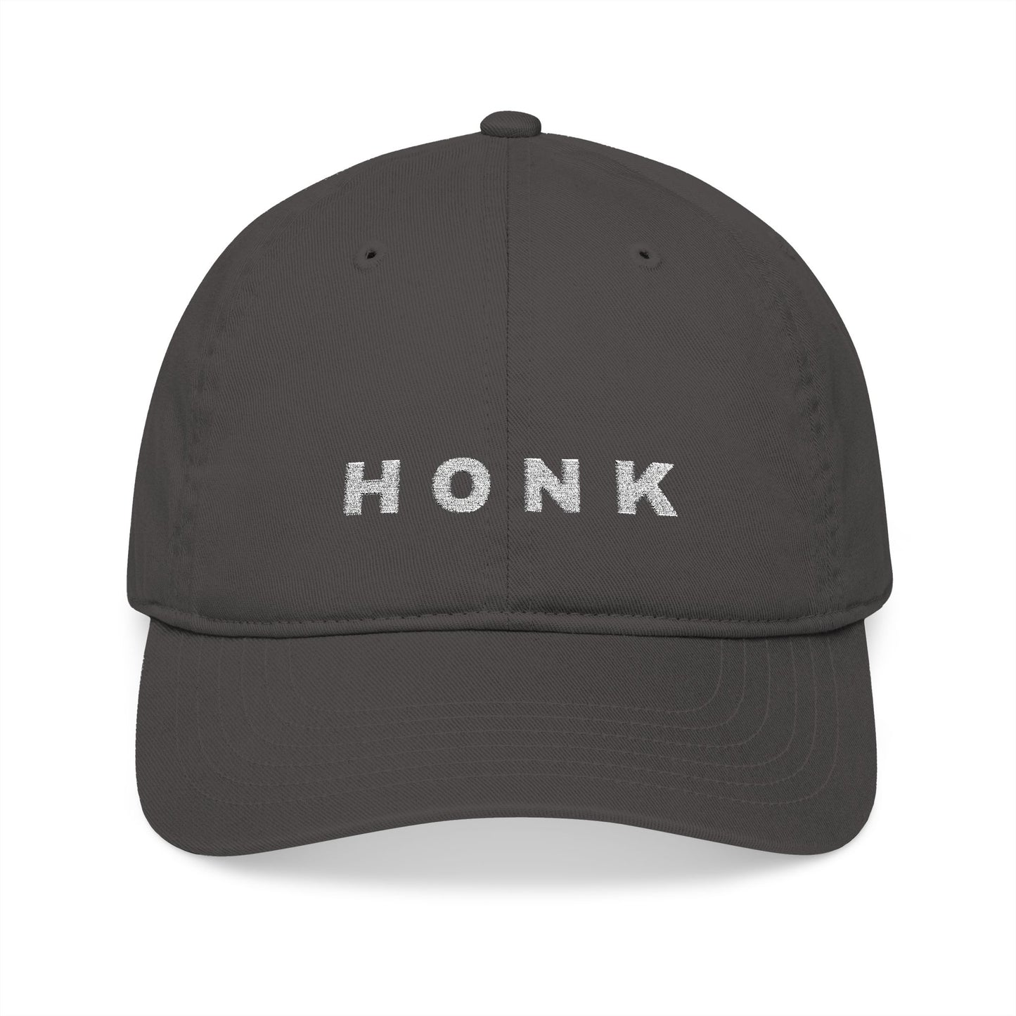 'Honk' White Embroidered Baseball Cap (Images Automatically Generated, Text is CENTERED on hat)