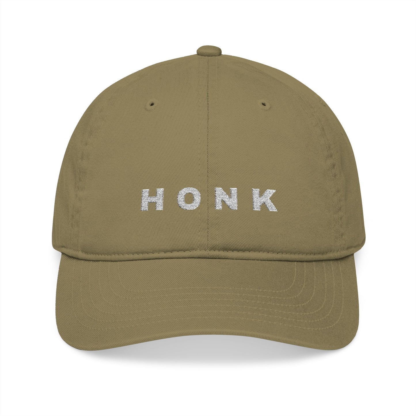 'Honk' White Embroidered Baseball Cap (Images Automatically Generated, Text is CENTERED on hat)